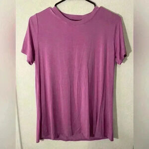 Johnny Was Viscose Blend Purple T Shirt Scoop Neck Womens Size XS